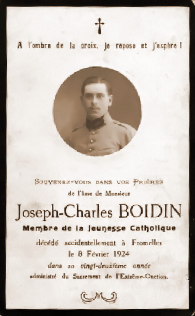Faire Part de décès de Joseph Boidin