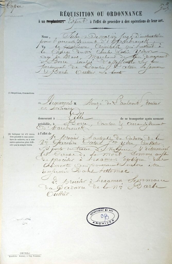 ordonnance du juge d'autopsie 1
